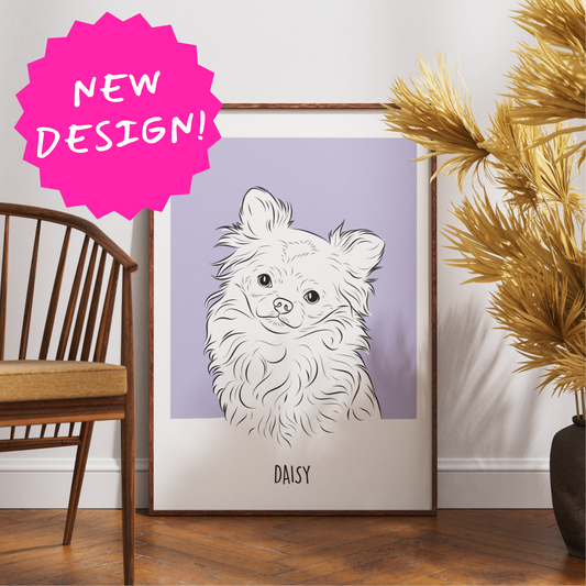 Custom Minimalist One-Pet Portrait Poster