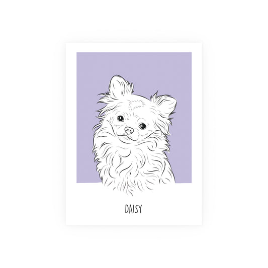 Custom Minimalist One-Pet Portrait Poster