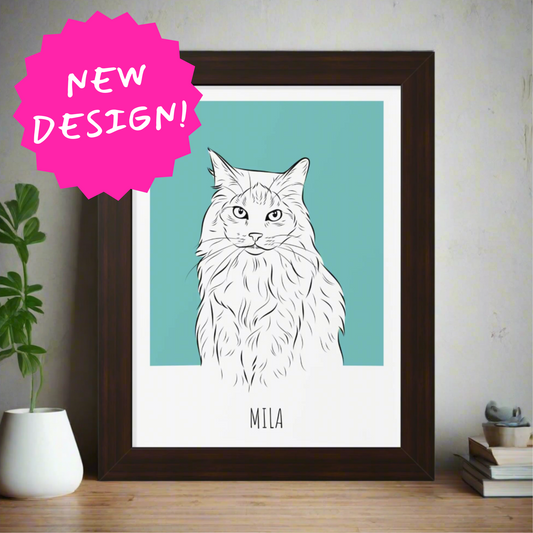Custom Minimalist One-Pet Portrait