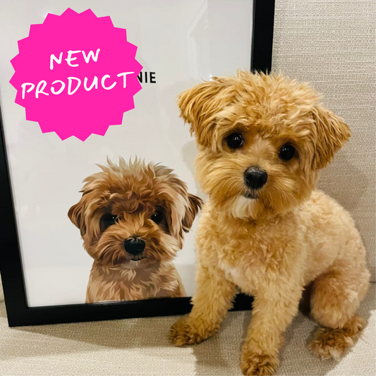 Custom Modern One-Pet Portrait Poster